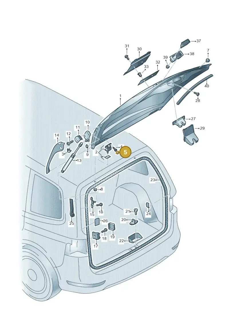 1K0827385 — Volkswagen Sharan BlueMotion (2015-2022) diagram 689827000, position 5
