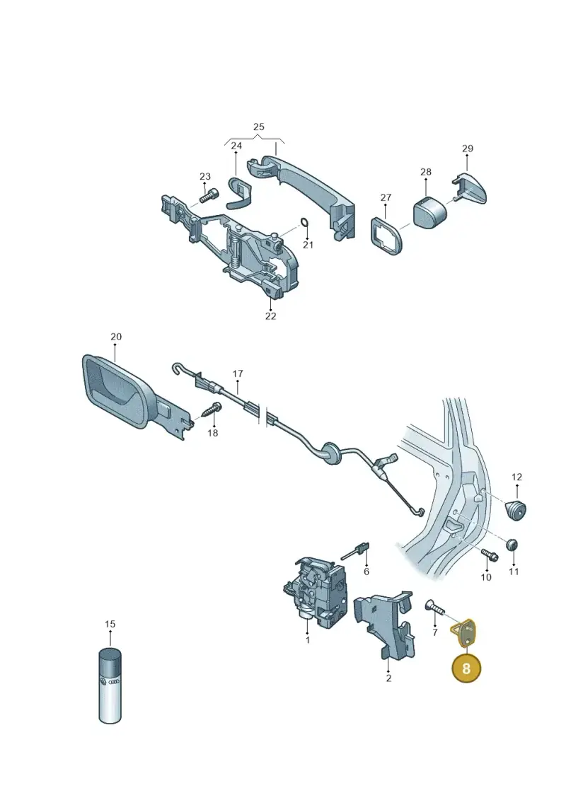 1K0837033 — Volkswagen GOLF (2003-2005) diagram 420839000, position 8