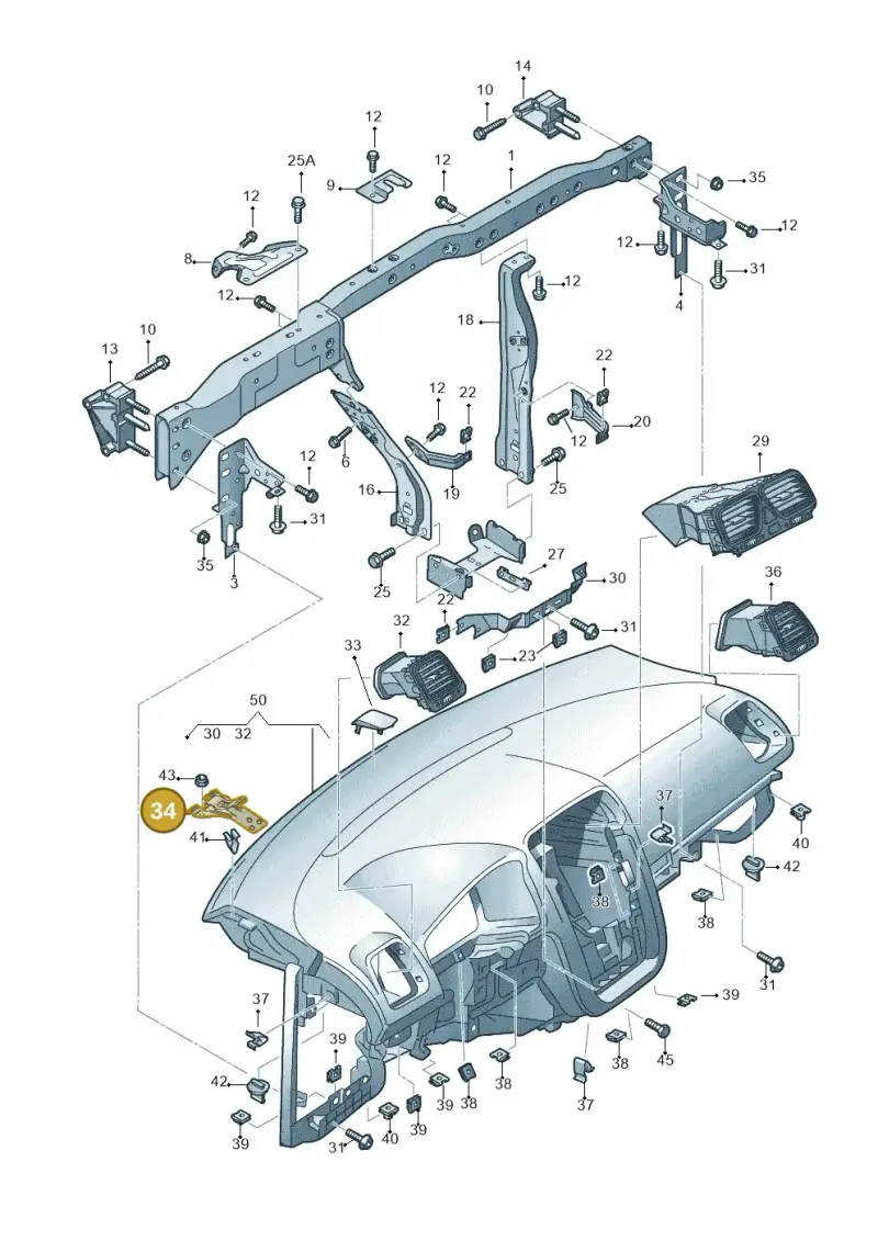 1K0857117B — Volkswagen EOS-Cabriolet-Coupe (2006-) diagram 482857000, position 34