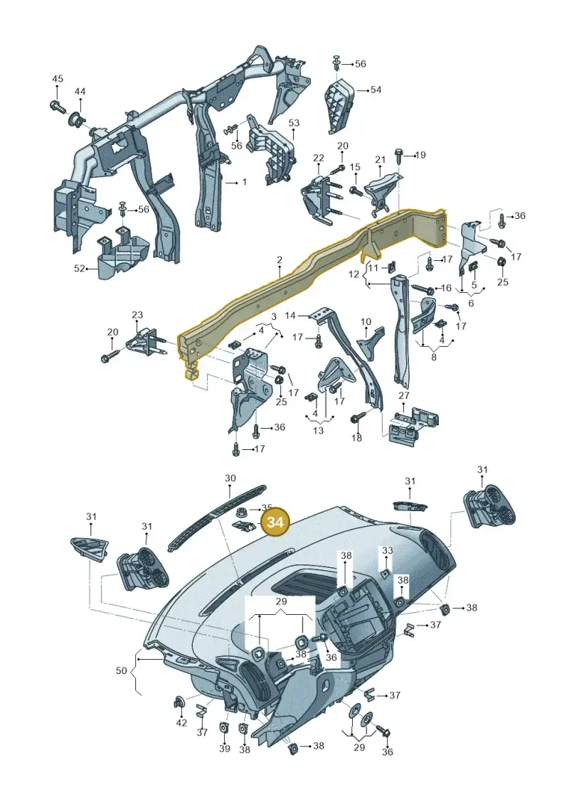1K0857117B — Volkswagen Tiguan 4Motion (2011-2018) diagram 634857000, position 34