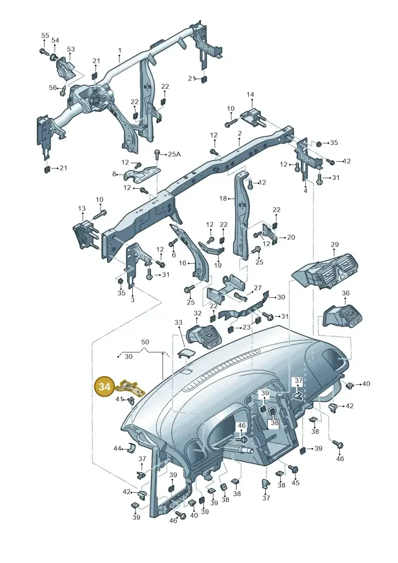 1K0857117B — Volkswagen Golf Cabriolet (2011-2016) diagram 649857000, position 34