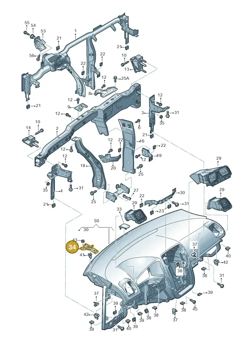 1K0857117B — Volkswagen Scirocco 2.0 (2008-2014) diagram 651857000, position 34