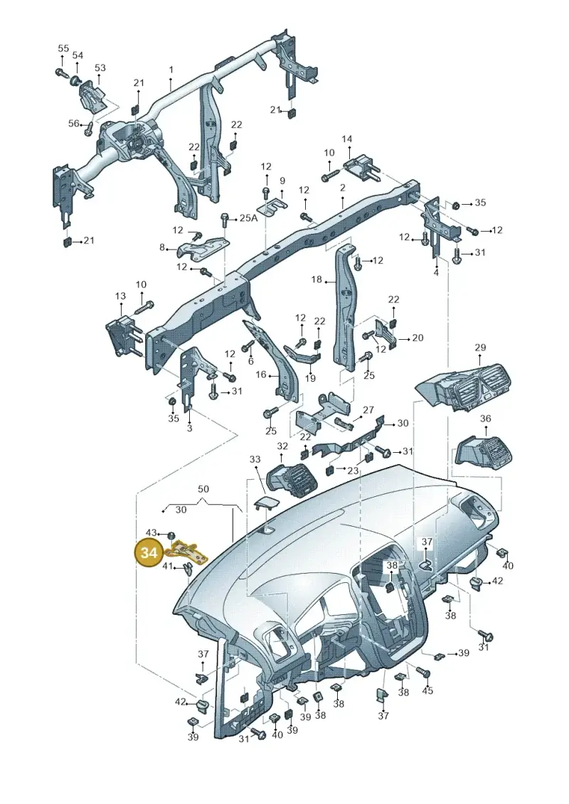 1K0857117B — Volkswagen Eos BlueMotion (2010-2015) diagram 655857000, position 34