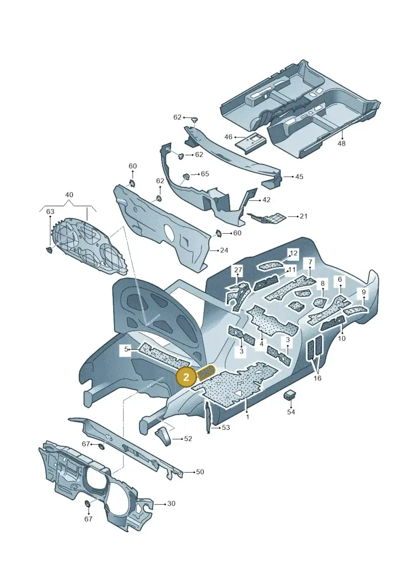 1K0864703A — Volkswagen Eos BlueMotion (2010-2015) diagram 482863200, position 2