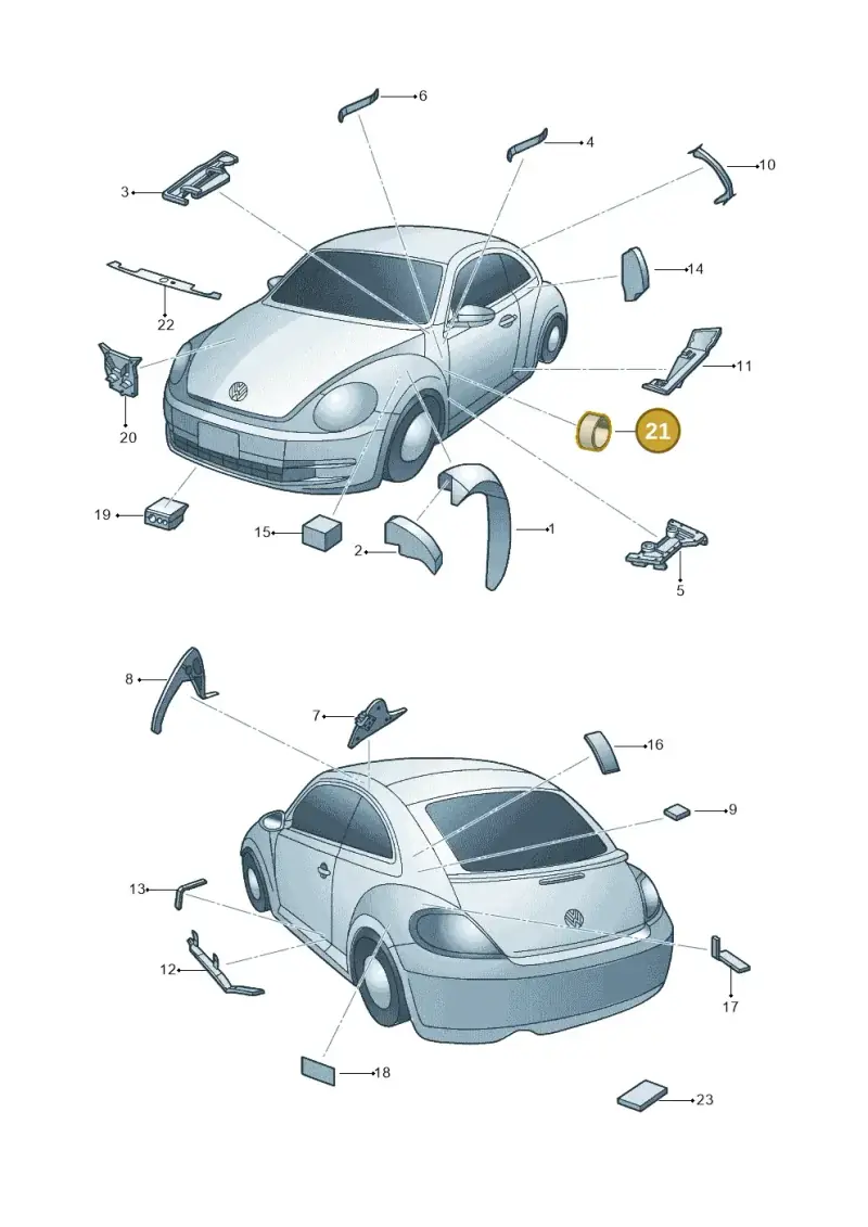 1K0864703A — Volkswagen Beetle (2016-2019) diagram 715864000, position 21