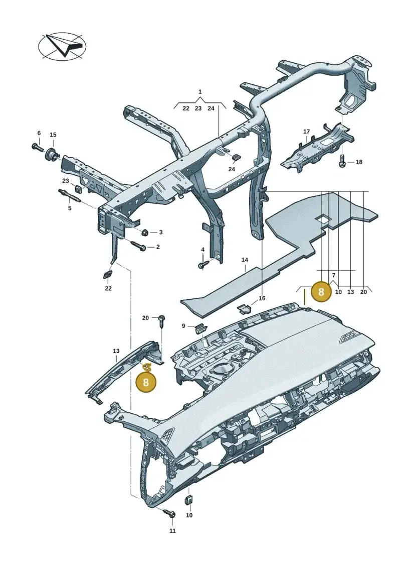1K0867388 — Volkswagen ID.7 Limousine Pro (2023-) diagram 14b857000, position 8