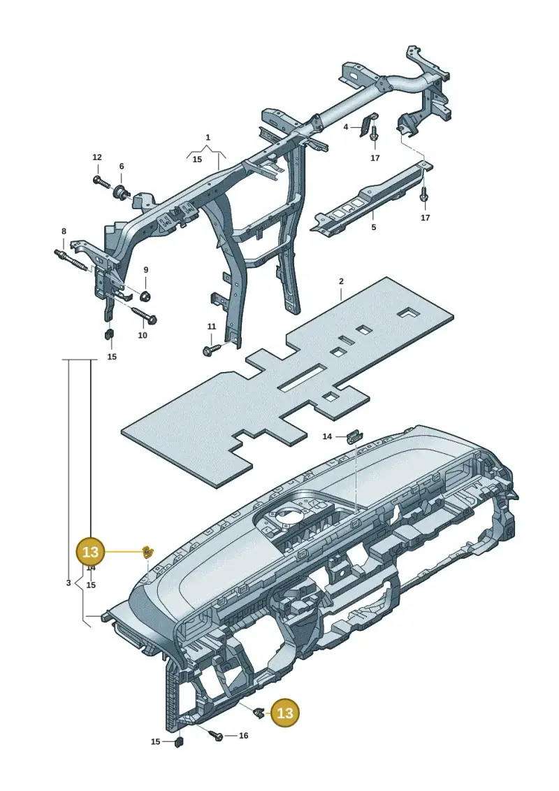 1K0867388 — Volkswagen ID.Buzz (2022-) diagram 15a857000, position 13