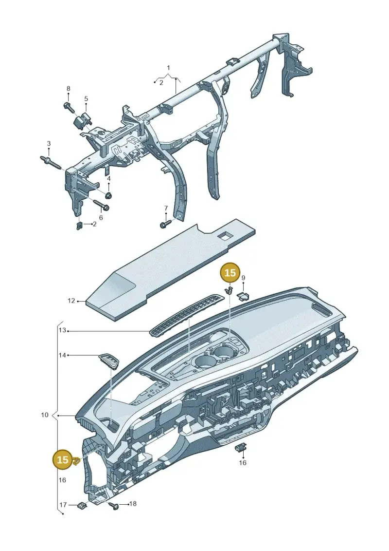 1K0867388 — Volkswagen Passat estate (2023-) diagram 3j0857000, position 15
