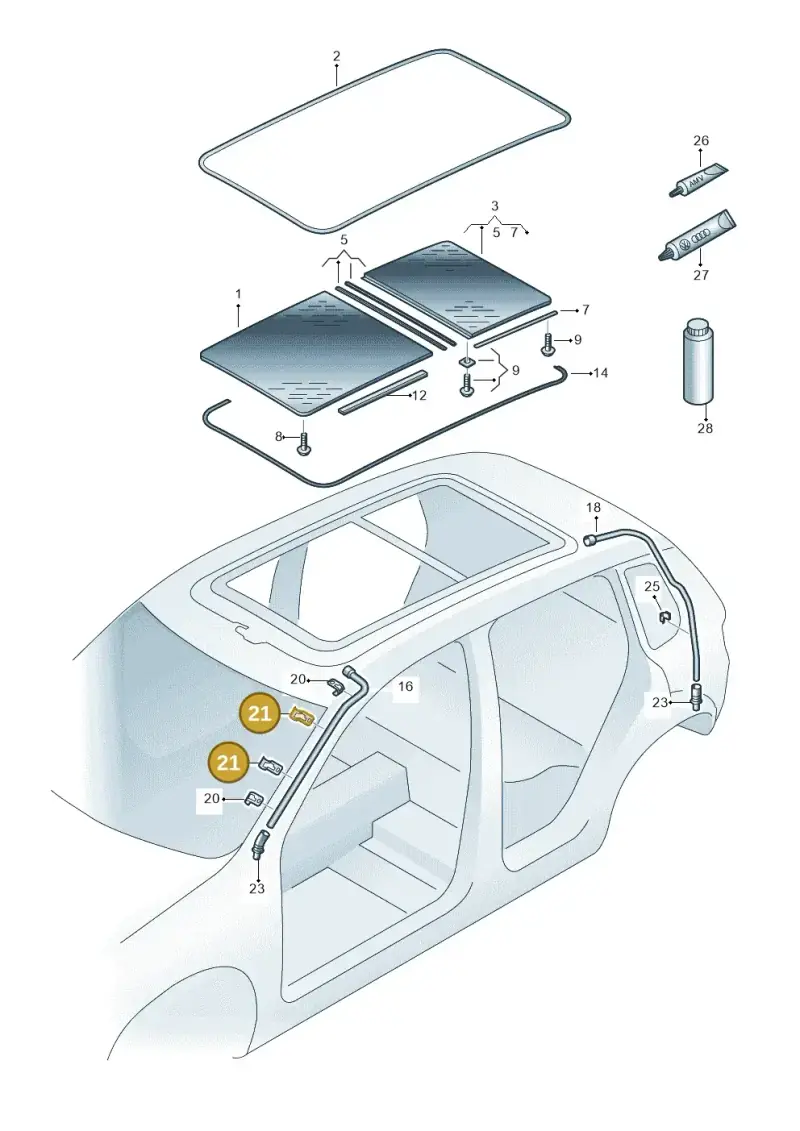 1K0877244 — Volkswagen Tiguan 4Motion (2011-2018) diagram 634877000, position 21