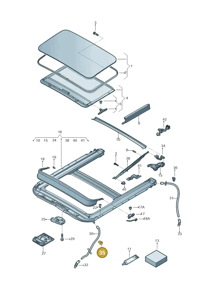 1K0877244 — Volkswagen Jetta (2014-2017) diagram 692877000, position 35