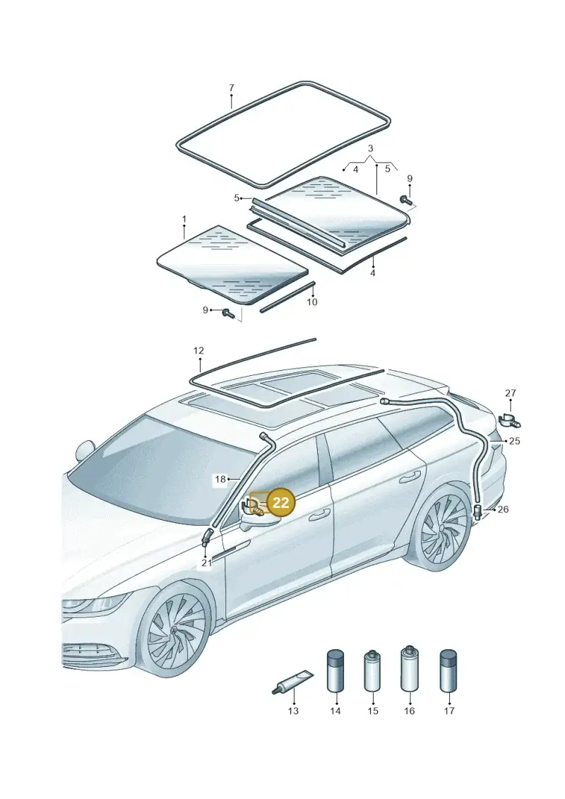 1K0877244 — Volkswagen Arteon (2017-2023) diagram 828877010, position 22