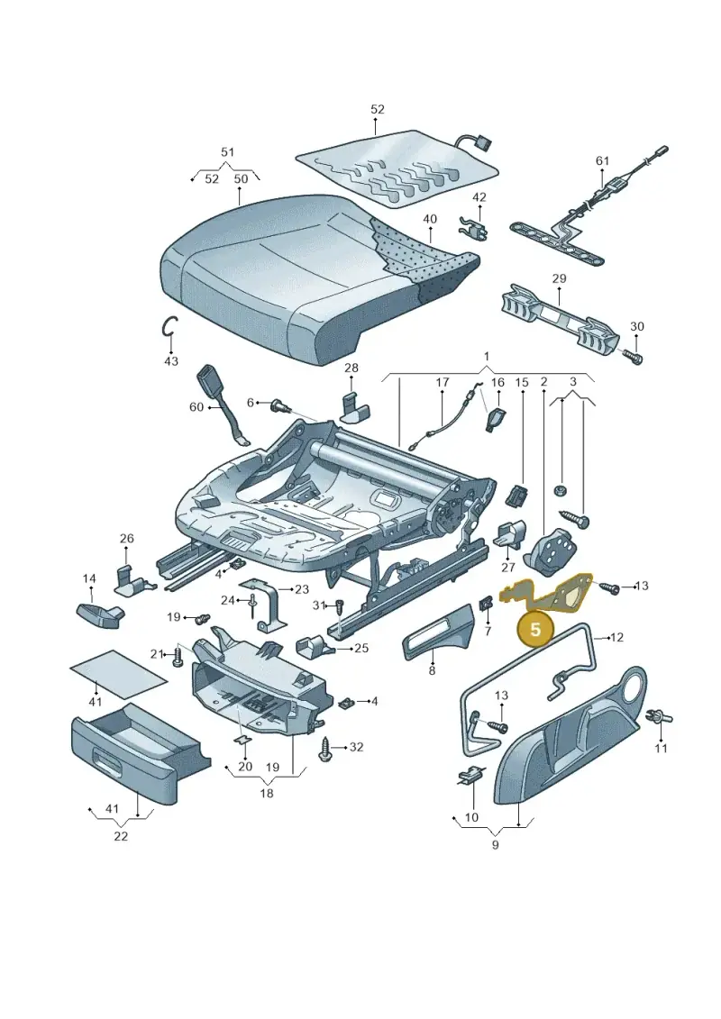 1K0881092B — Volkswagen Golf Cabriolet (2011-2016) diagram 420881000, position 5