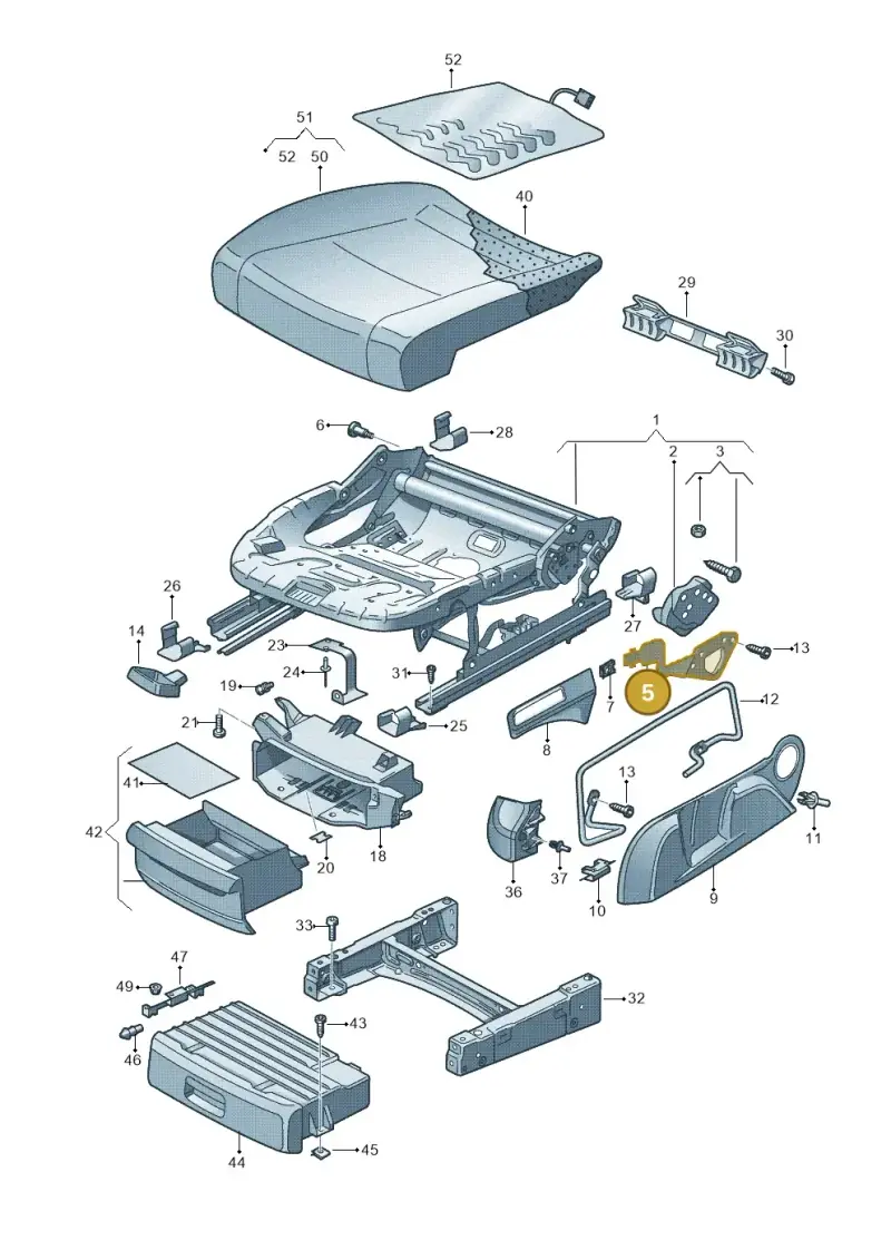 1K0881092D — Volkswagen Golf Plus (2011-2014) diagram 730881000, position 5