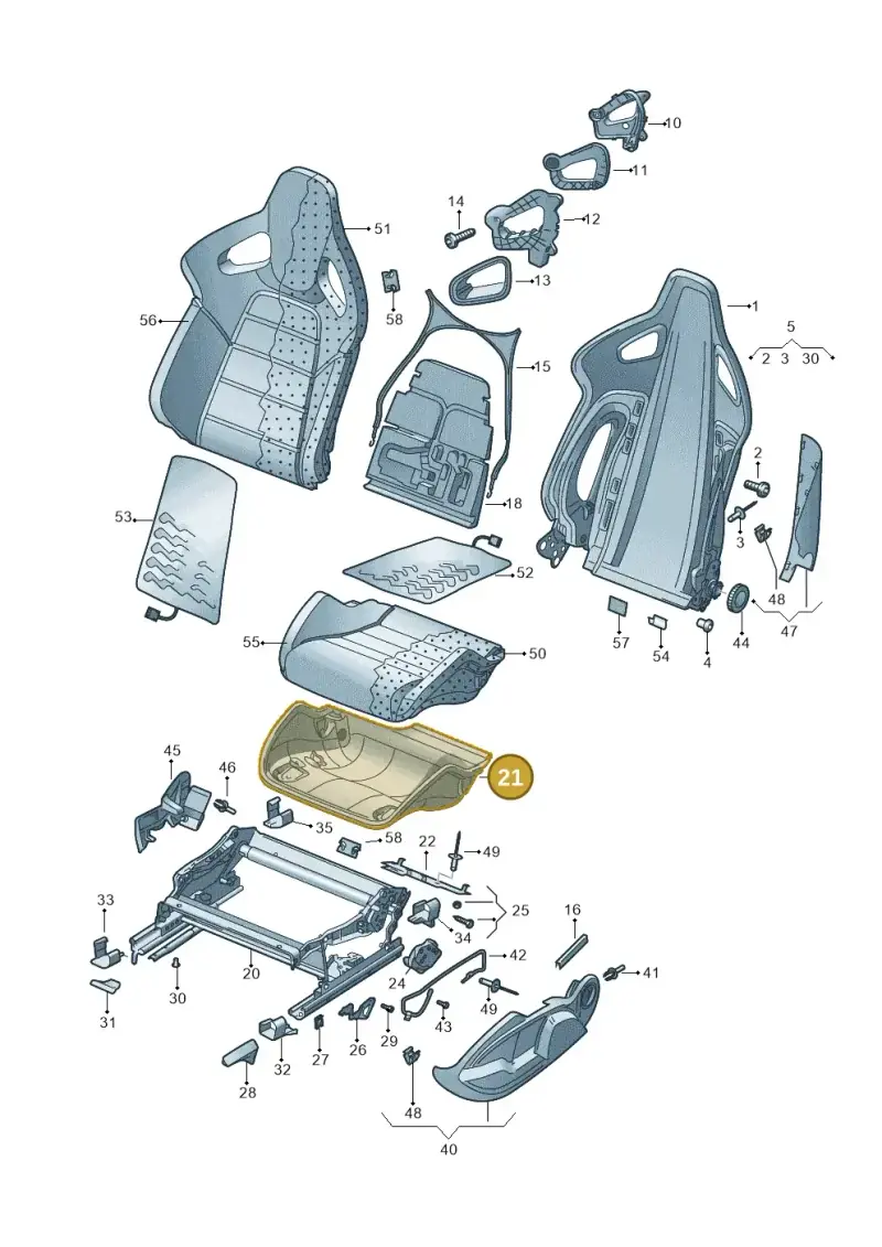 1K0881303 — Volkswagen Golf/Rabbit            08> (2007-) diagram 474881300, position 21