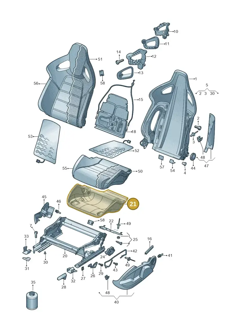 1K0881303 — Volkswagen Scirocco 2.0 (2014-2017) diagram 649881300, position 21