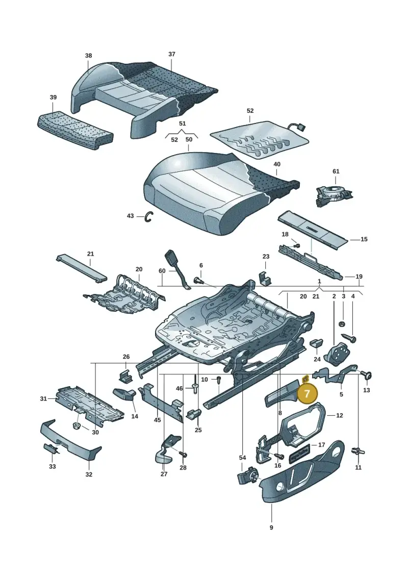 1K0881449 — Volkswagen Passat estate (2023-) diagram 3j0881000, position 7