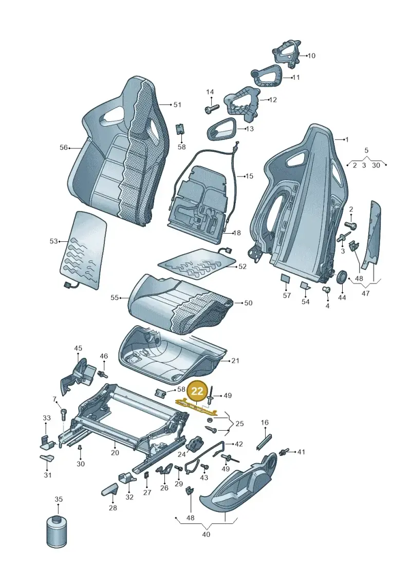 1K0881507A — Volkswagen Scirocco 2.0 (2014-2017) diagram 649881300, position 22
