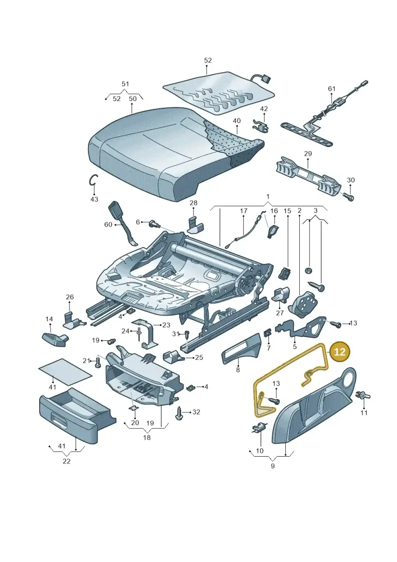 1K0881560 — Volkswagen Golf (2011-2013) diagram 420881000, position 12