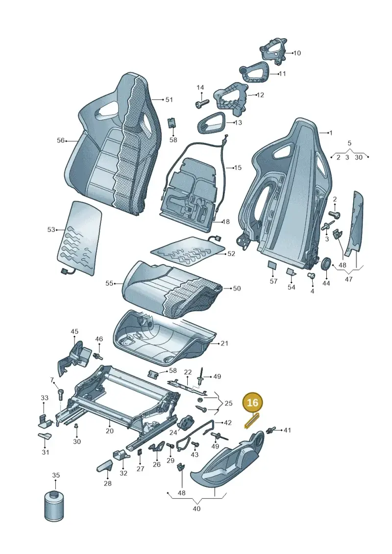 1K0881715 — Volkswagen Scirocco 2.0 (2014-2017) diagram 649881300, position 16