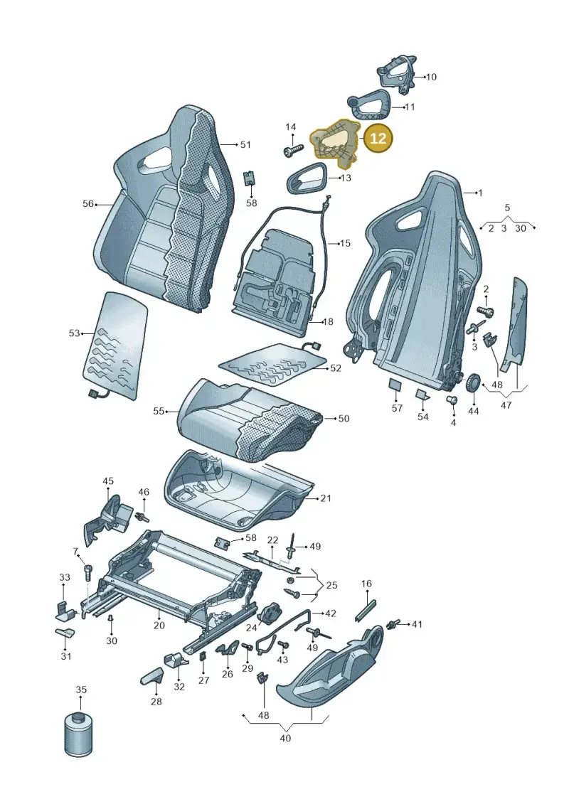 1K0882099 — Volkswagen Scirocco 2.0 (2014-2017) diagram 649881300, position 12
