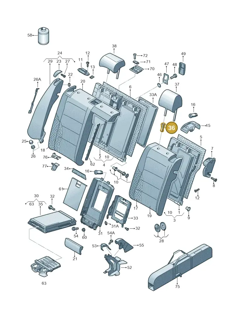 1K0886920A31X — Volkswagen Jetta variant (2009-2014) diagram 420885700, position 36