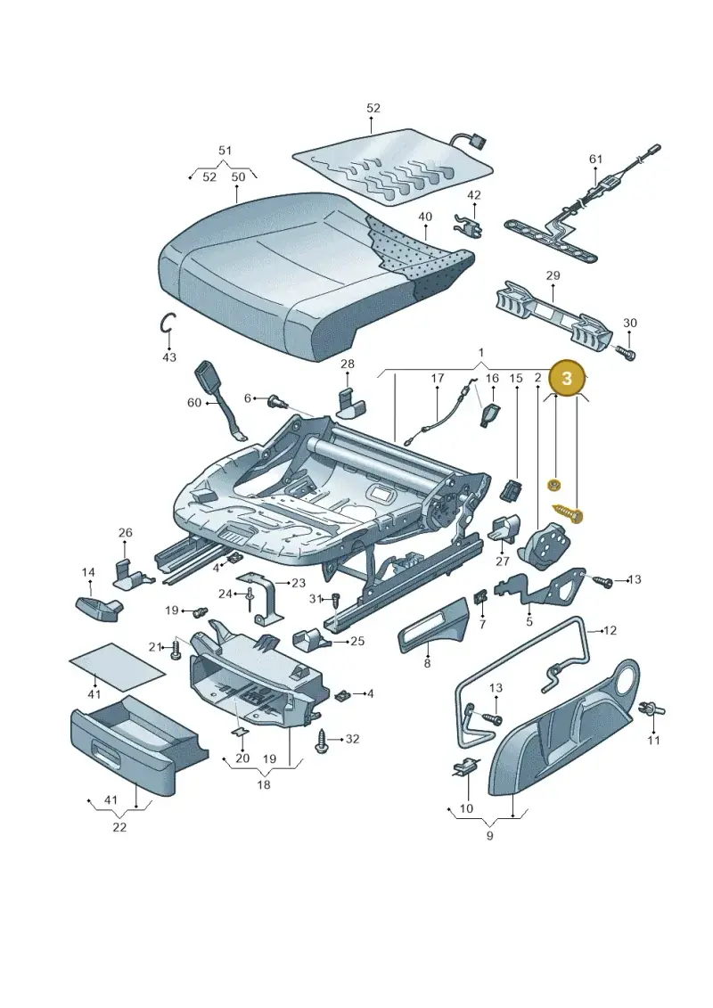 1K0898053 — Volkswagen Golf Cabriolet (2011-2016) diagram 420881000, position 3