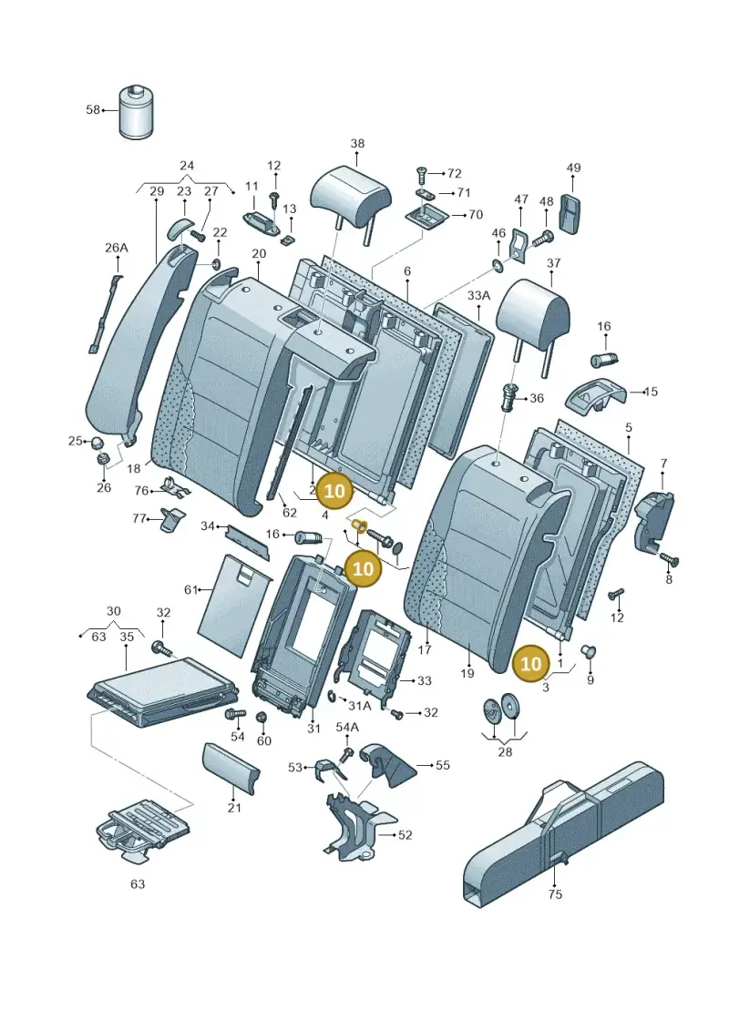 1K0898504 — Volkswagen Golf (2011-2013) diagram 420885700, position 10