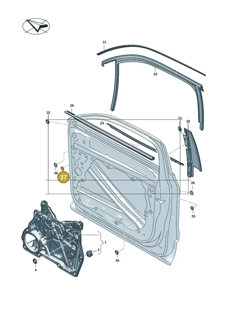 1K0899182 — Volkswagen Tiguan 2.0 (2023-) diagram 57x837500, position 37