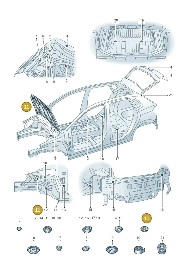 1K0899182 — Volkswagen T-Cross 1,0 (2018-2024) diagram 837803360, position 11