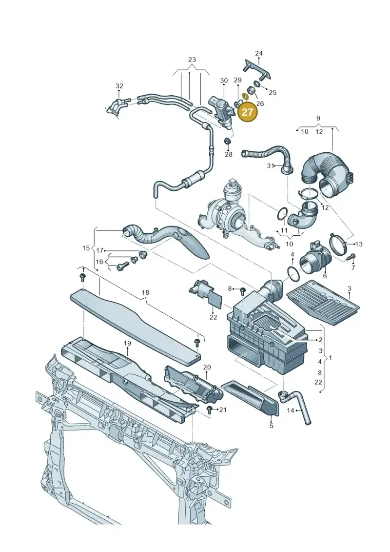 1K0906139 — Volkswagen Caddy Maxi Kombi (2020-2024) diagram 2ka129302, position 27