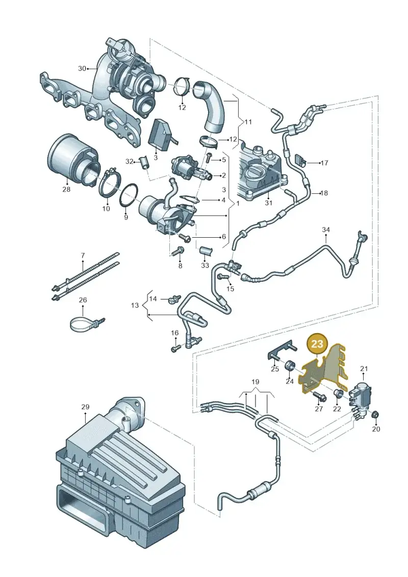 1K0906215S — Volkswagen Tiguan 4Motion (2011-2018) diagram 719131400, position 23