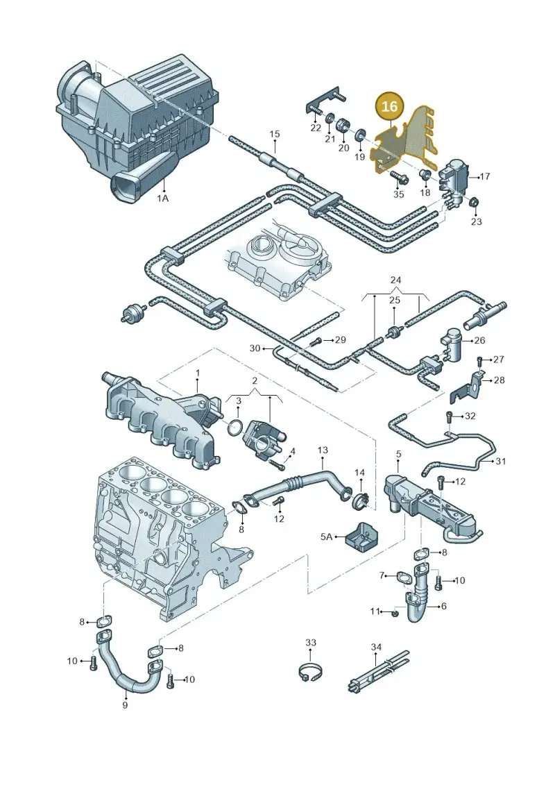 1K0906215S — Volkswagen Tiguan 4Motion (2011-2018) diagram 719131500, position 16