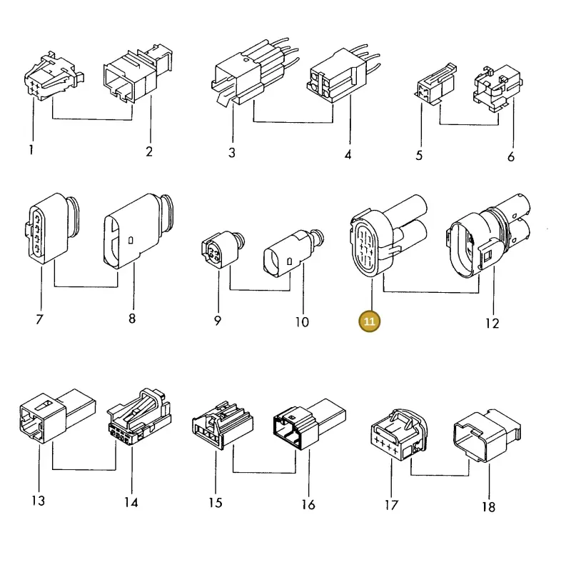 1K0906234C — Volkswagen 1J0 platform diagram 198970610, position 11