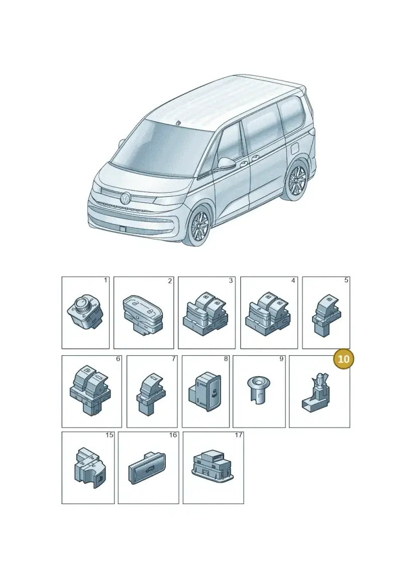 1K0919238A — Volkswagen Multivan (2021-) diagram 7t0959006, position 10