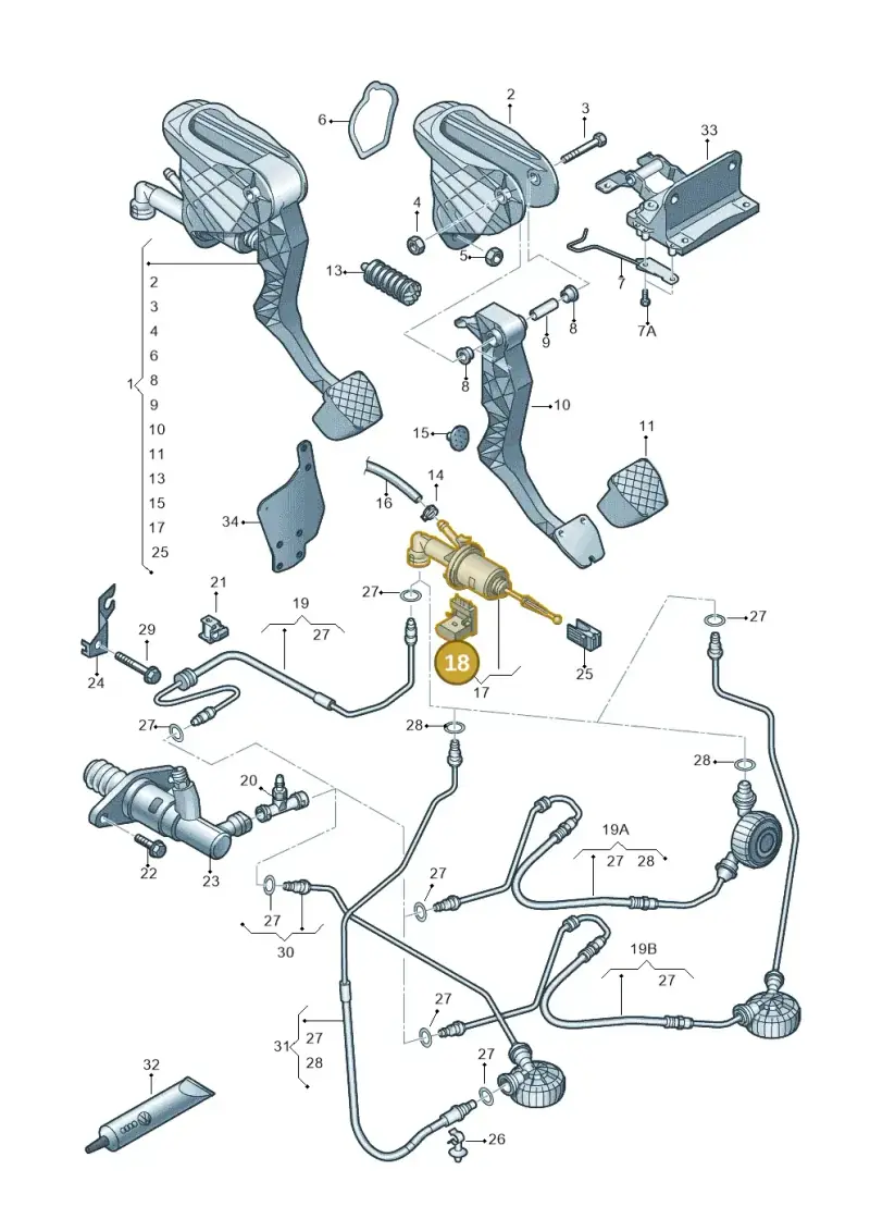 1K0927810E — Volkswagen Jetta (2013-2014) diagram 409721250, position 18