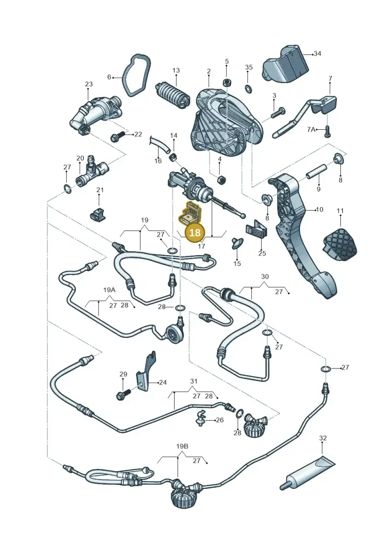 1K0927810E — Volkswagen Beetle (2016-2019) diagram 789721025, position 18