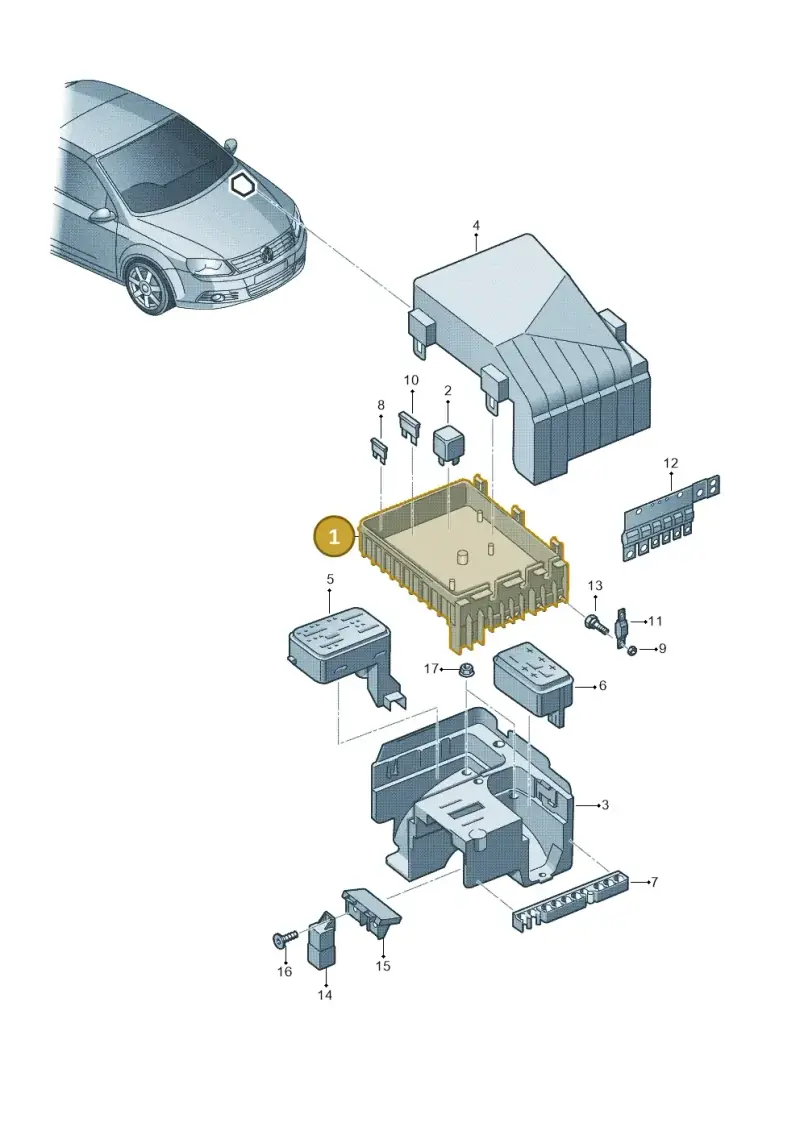 1K0937125D — Volkswagen Eos BlueMotion (2010-2015) diagram 712937200, position 1