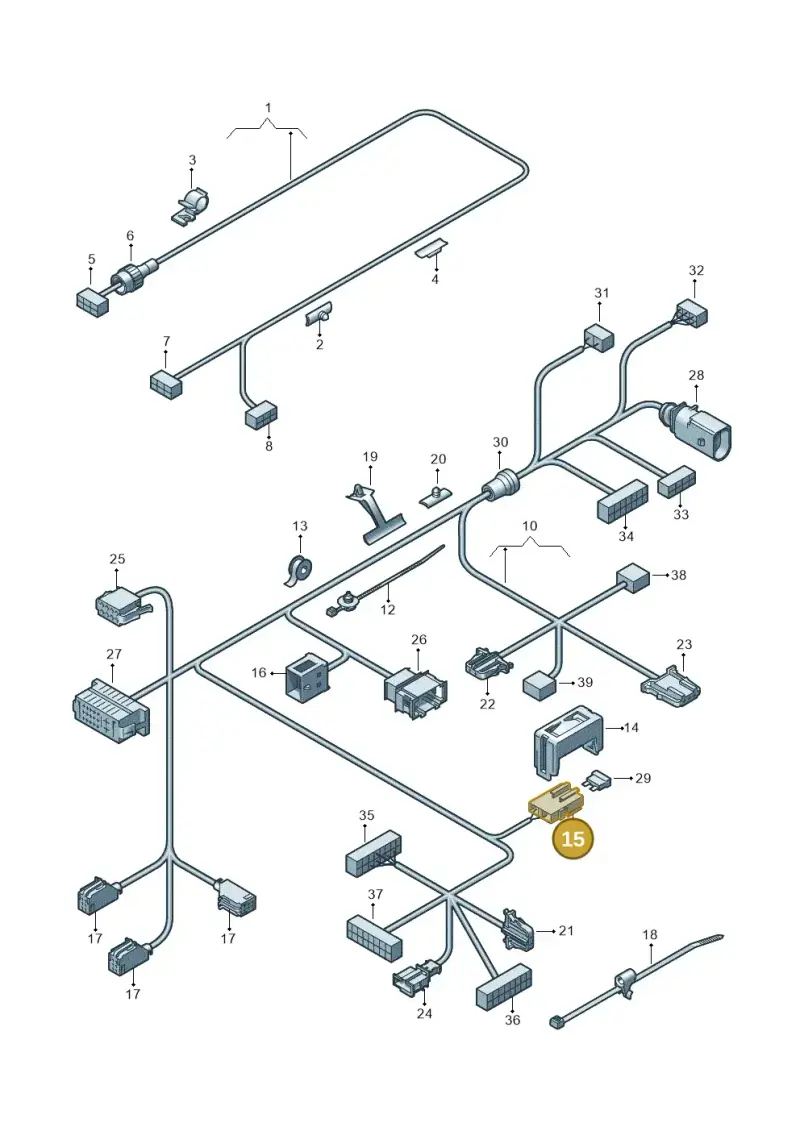 1K0937530 — Volkswagen Passat saloon (2010-2015) diagram 656972180, position 15