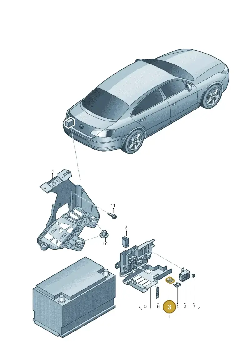1K0937530 — Volkswagen Passat CC (2011-2016) diagram 737937100, position 3