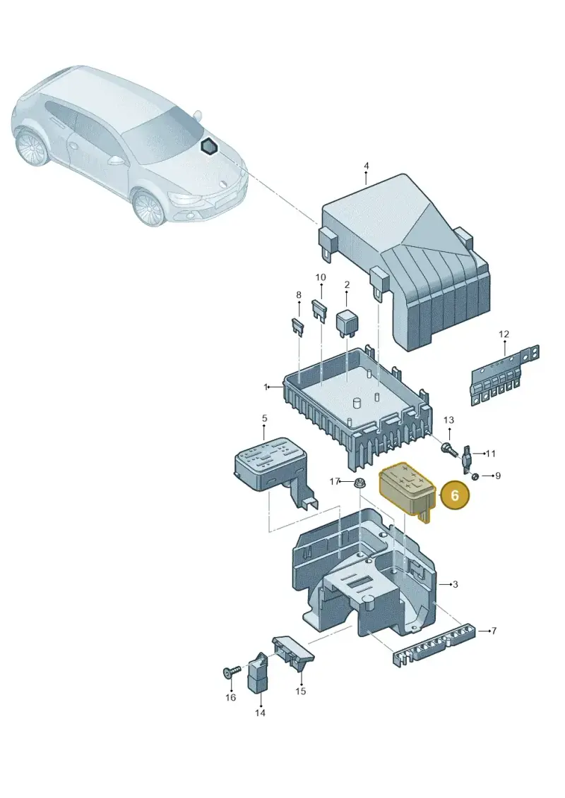 1K0937701B — Volkswagen Scirocco 2.0 (2014-2017) diagram 651937200, position 6
