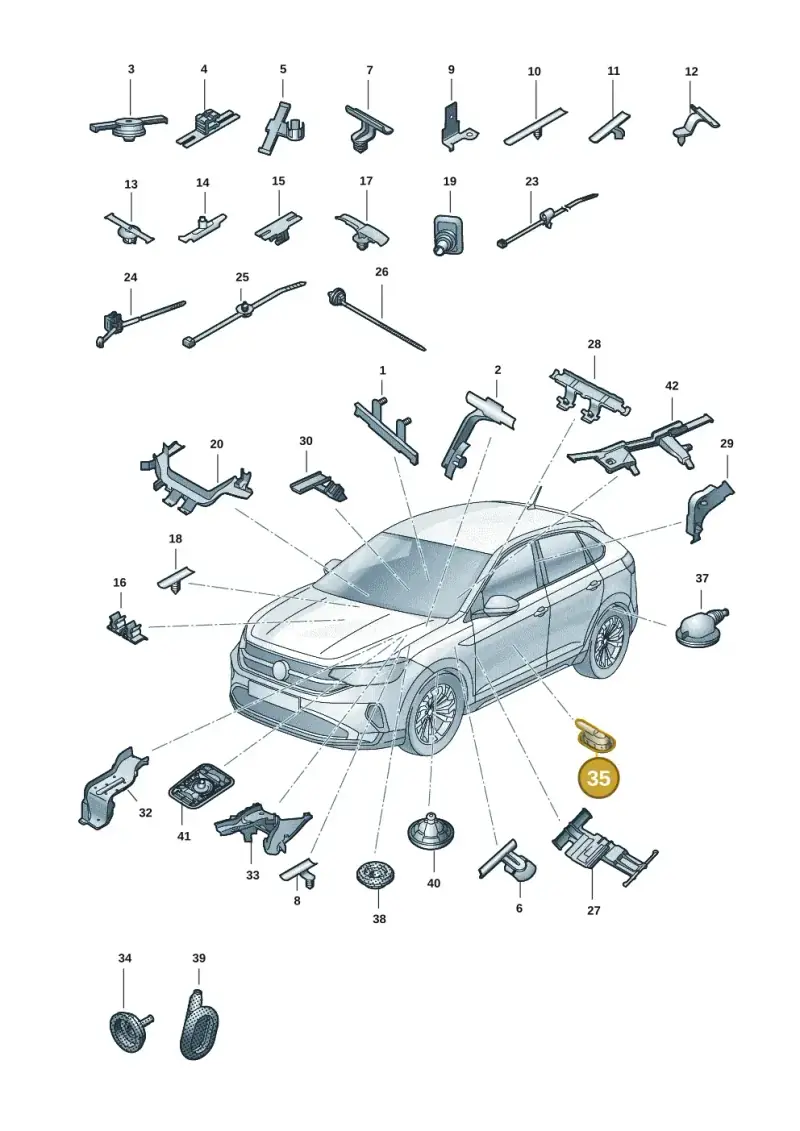 1K0941907 — Volkswagen Taigo (2021-2024) diagram 2f0971083, position 35