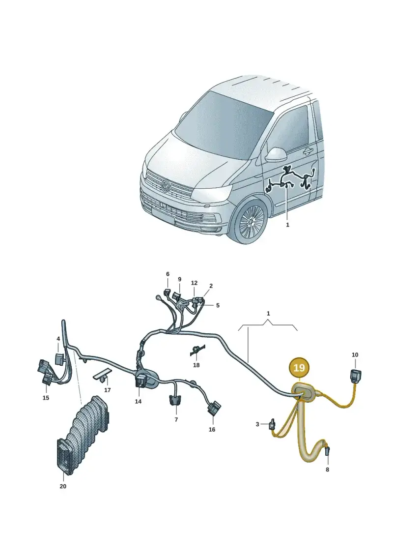 1K0941907 — Volkswagen Transport. multivan (2019-2024) diagram 7em972030, position 19