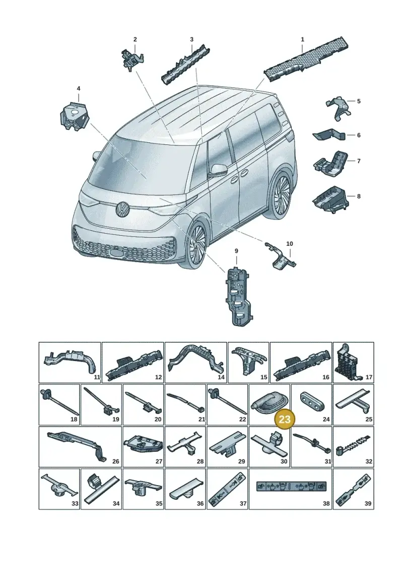 1K0941907 — Volkswagen ID.Buzz (2022-) diagram 15a972001, position 23