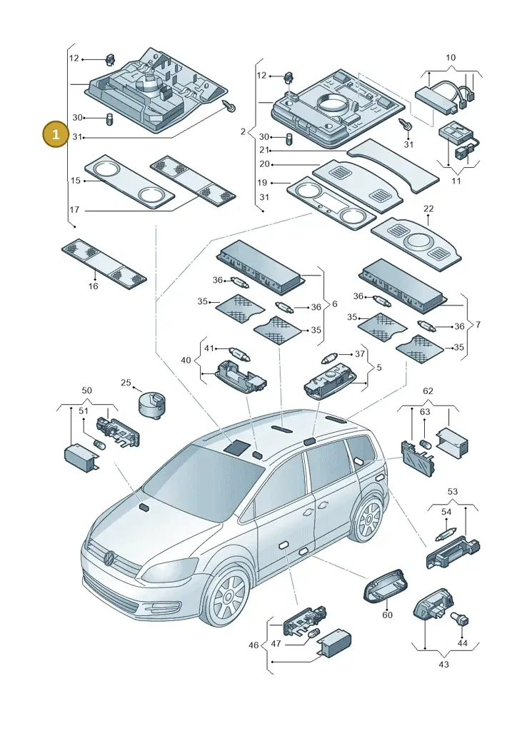 1K0947105RYAH — Volkswagen Sharan BlueMotion (2015-2022) diagram 689947000, position 1