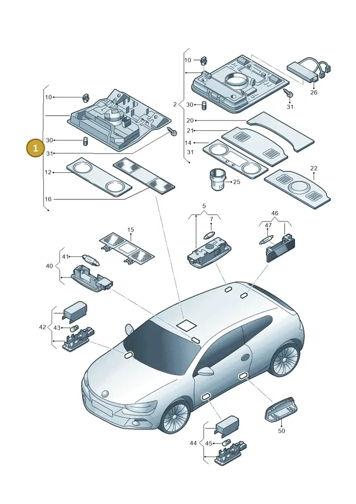 1K0947105RYML — Volkswagen Scirocco 2.0 (2014-2017) diagram 651947000, position 1