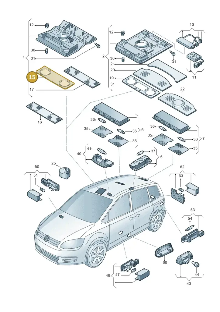 1K0947125J3Q7 — Volkswagen Sharan BlueMotion (2015-2022) diagram 689947000, position 15