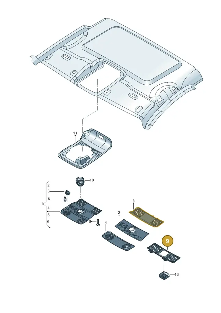 1K0947133B82V — Volkswagen Beetle (2016-2019) diagram 789947050, position 9