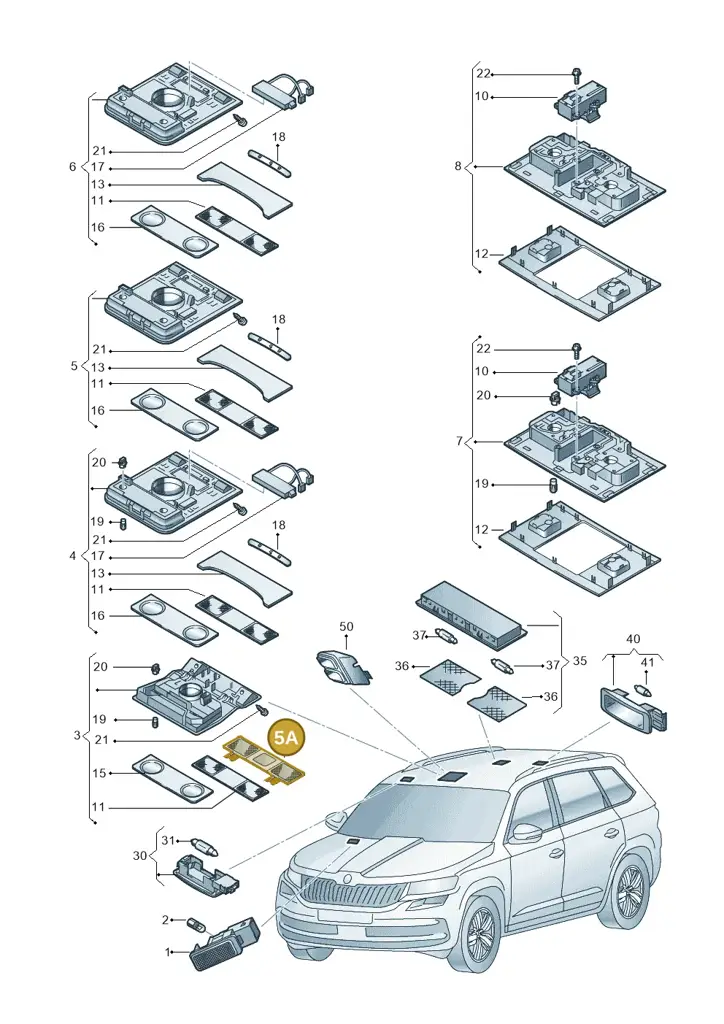 1K0947133BTDZ — Skoda Karoq (2017-2023) diagram 834947000, position 5A