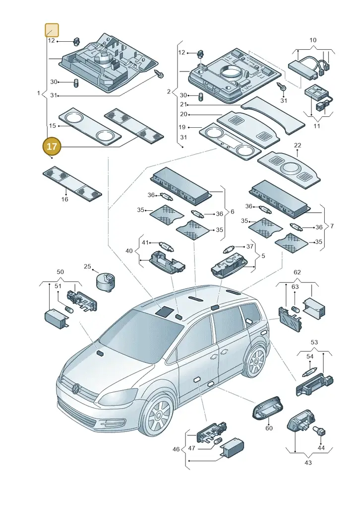 1K0947133D95T — Volkswagen Sharan BlueMotion (2015-2022) diagram 689947000, position 17