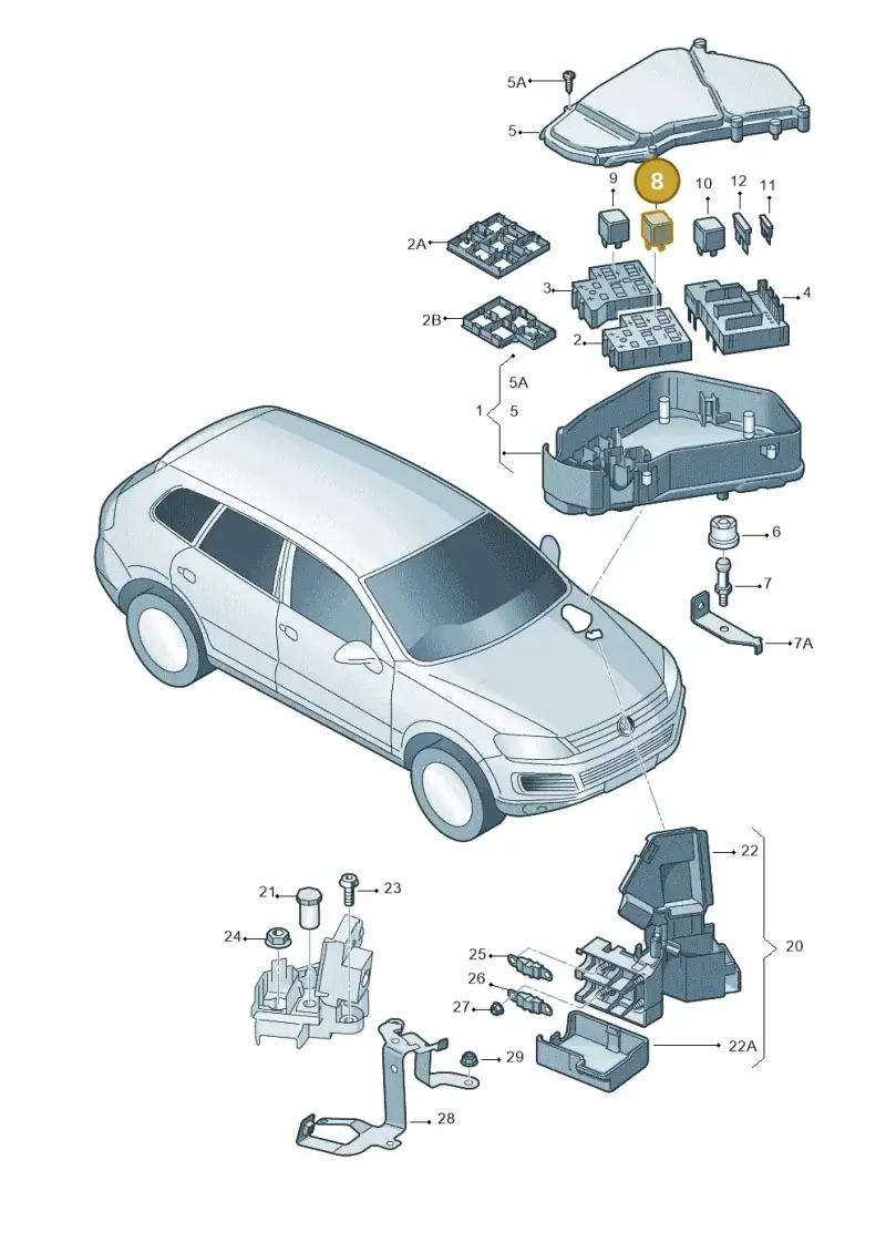 1K0951253 — Volkswagen Touareg BlueMotion (2014-2018) diagram 748937100, position 8